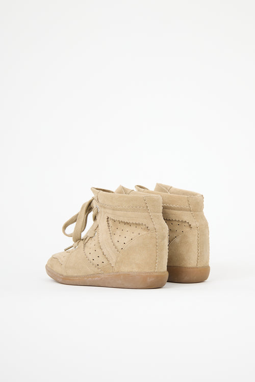 Isabel Marant Suede Bobby Wedge Sneaker