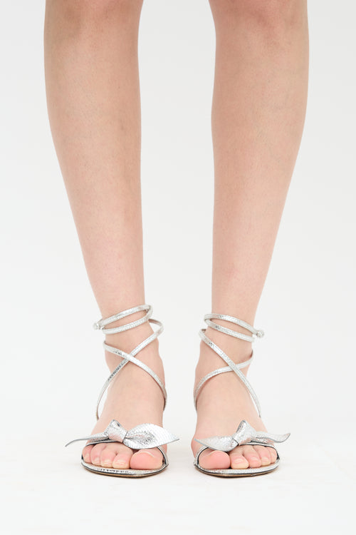 Isabel Marant Textured Metallic Leather Aldine Heel