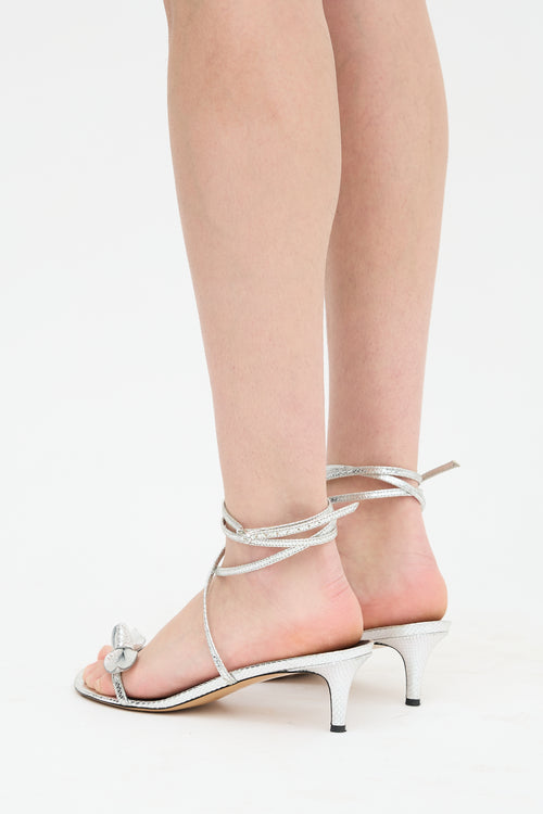 Isabel Marant Textured Metallic Leather Aldine Heel