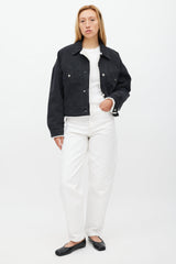 Isabel Marant Washed Black Denim & Shearling Paoleta Jacket