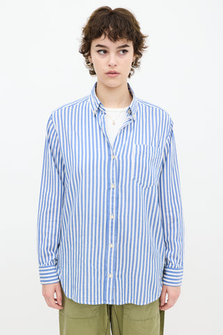 Isabel Marant White & Blue Striped Shirt