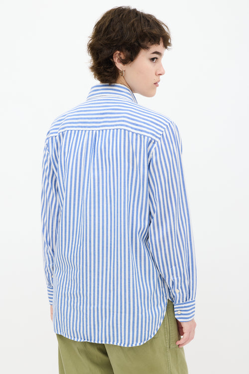 Isabel Marant White & Blue Striped Shirt