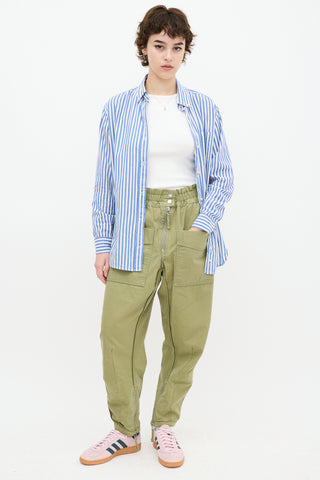 Isabel Marant White & Blue Striped Shirt