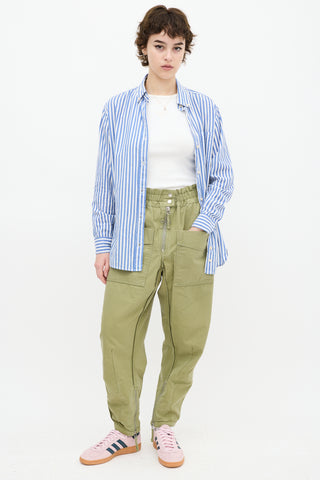 Isabel Marant White & Blue Striped Shirt