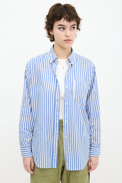 Isabel Marant White & Blue Striped Shirt