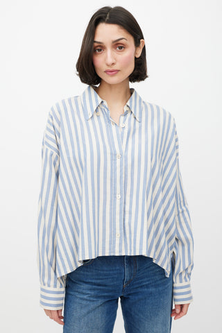 Isabel Marant White & Blue Striped Shirt