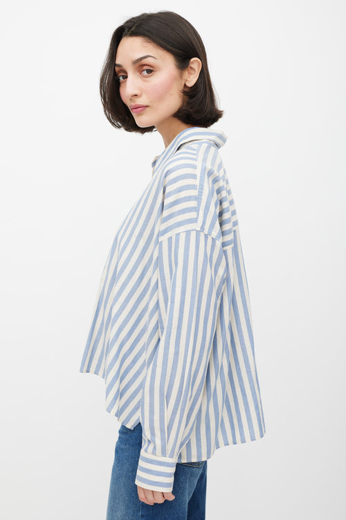 Isabel Marant White & Blue Striped Shirt