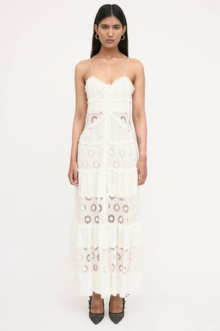 Isabel Marant Floral Eyelet Pleated Drake Dress