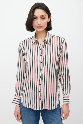 Isabel Marant White & Multicolour Striped Shirt