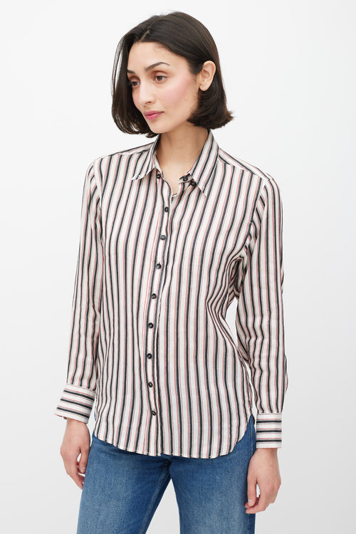 Isabel Marant White & Multicolour Striped Shirt