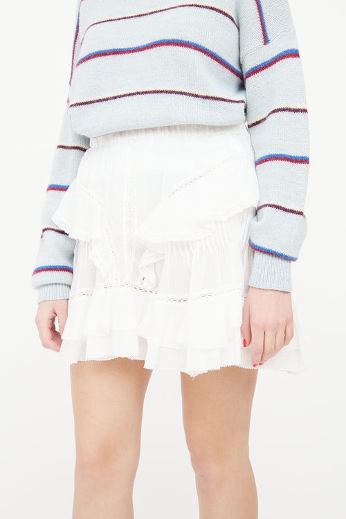 Isabel Marant Étoile White Ruffle Mini Skirt