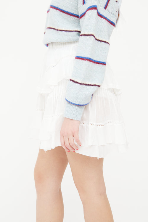 Isabel Marant Étoile White Ruffle Mini Skirt