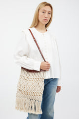 Isabel Marant Cream & Brown Teomia Macrame Bag