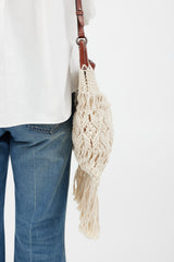 Isabel Marant Cream & Brown Teomia Macrame Bag