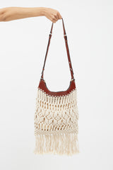 Isabel Marant Cream & Brown Teomia Macrame Bag