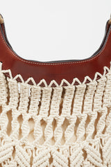 Isabel Marant Cream & Brown Teomia Macrame Bag