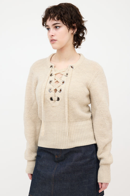 Isabel Marant Wool Charley Lace Up Sweater