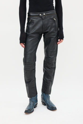 Isabel Marant X H&M Black Leather Moto Trousers
