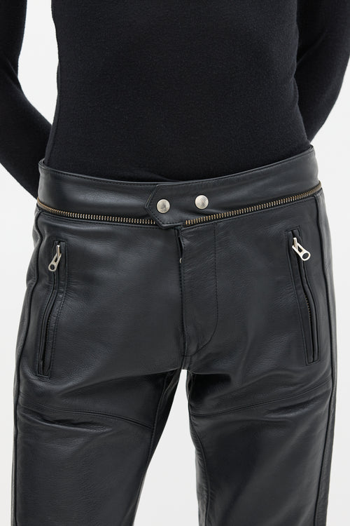 Isabel Marant X H&M Black Leather Moto Trousers