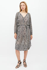 Isabel Marant X H&M Cream & Black Printed Sheer Dress