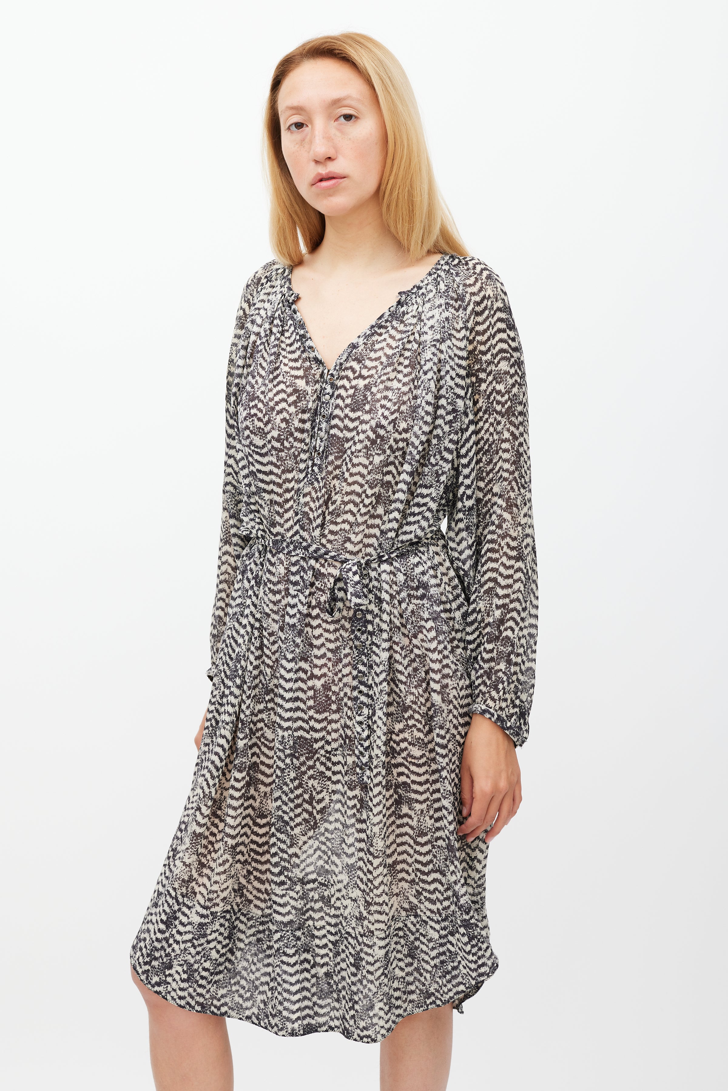 Isabel Marant // X H&M Cream & Black Printed Sheer Dress – VSP Consignment