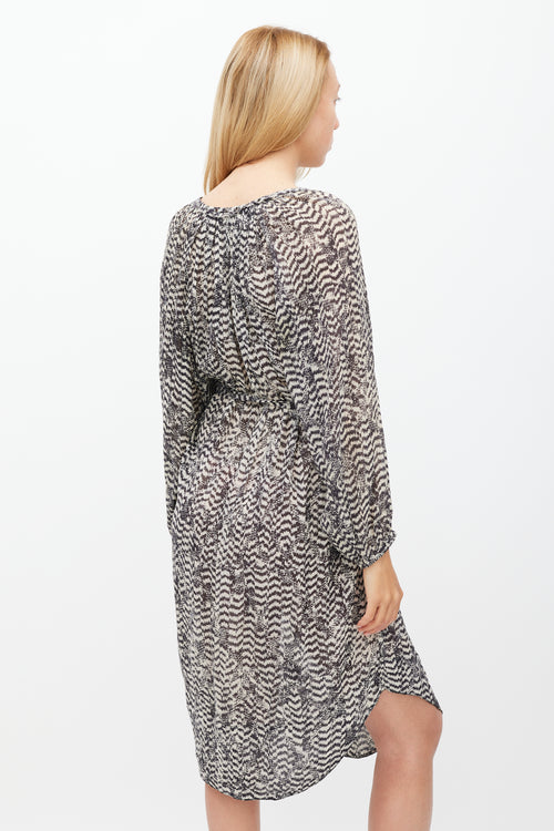 Isabel Marant X H&M Cream & Black Printed Sheer Dress