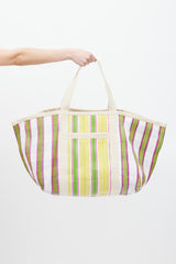 Isabel Marant Yellow & Multicolour Striped Darwen Tote Bag