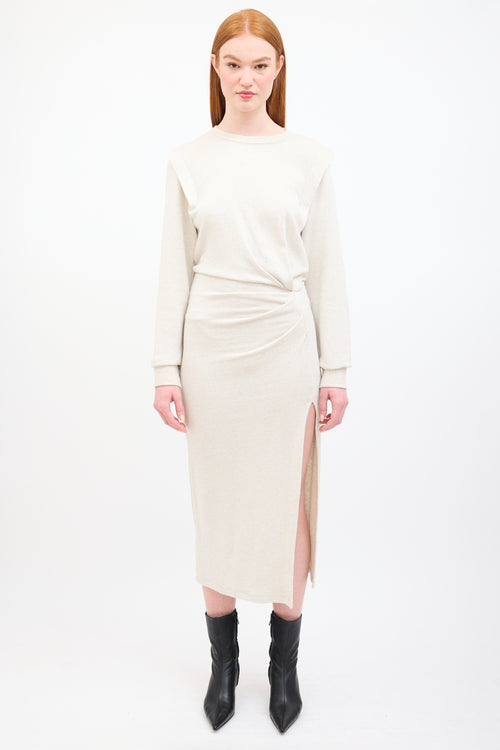 Isabel Marant Étoile Beige Mafalda Sweatshirt Midi Dress