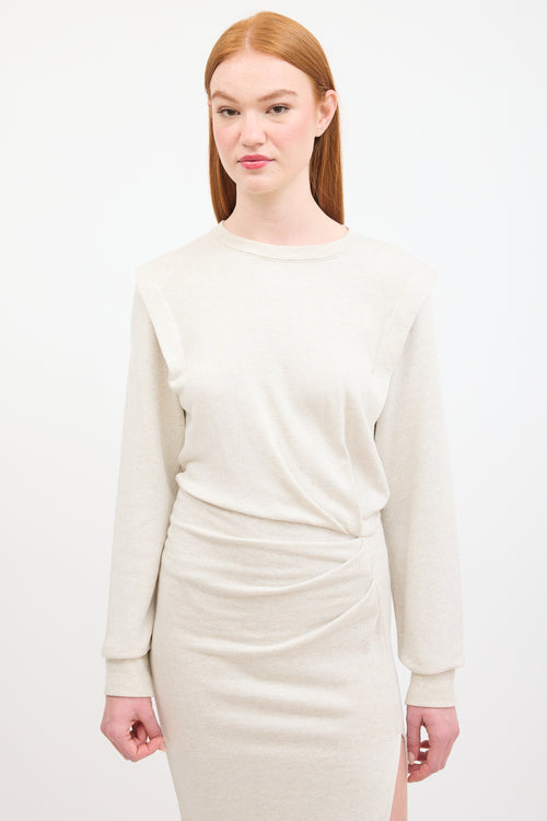 Isabel Marant Étoile Beige Mafalda Sweatshirt Midi Dress