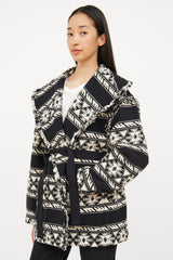 Isabel Marant Étoile Black & White Fringe Josialo Coat