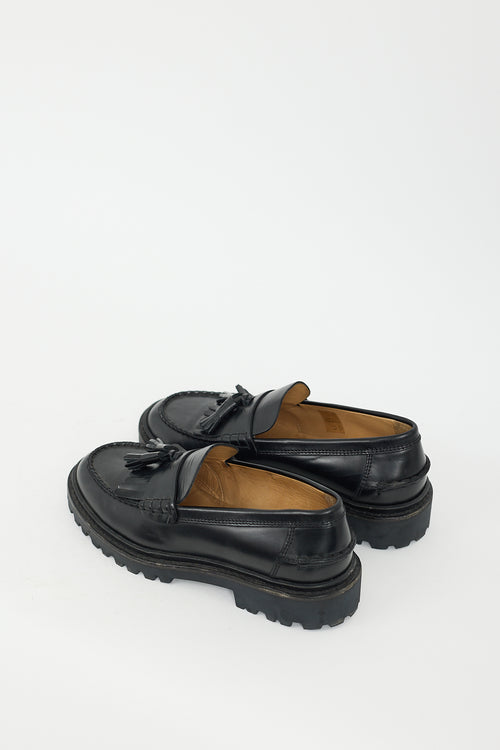 Isabel Marant Black Leather Frezza Kiltie Fringed Loafer