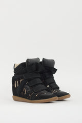 Isabel Marant Black & Multi Over Basket Bennett Wedge Sneaker