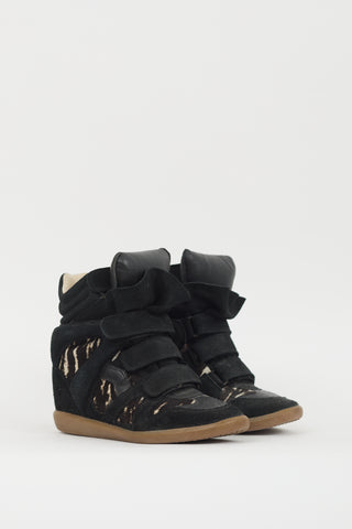 Isabel Marant Black & Multi Over Basket Bennett Wedge Sneaker
