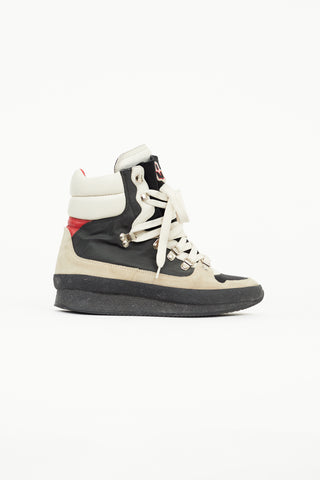Isabel Marant Black & Beige Brendty Lace Up Boot