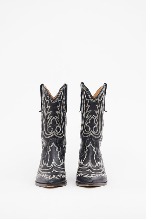 Isabel Marant Black & White Duerto Cowboy Boot