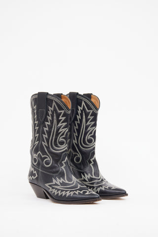 Isabel Marant Black & White Duerto Cowboy Boot