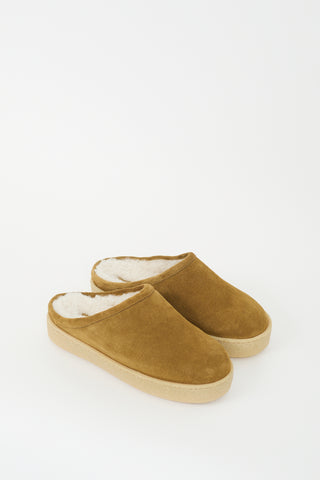 Isabel Marant Brown Suede Shearling Fozee Mule