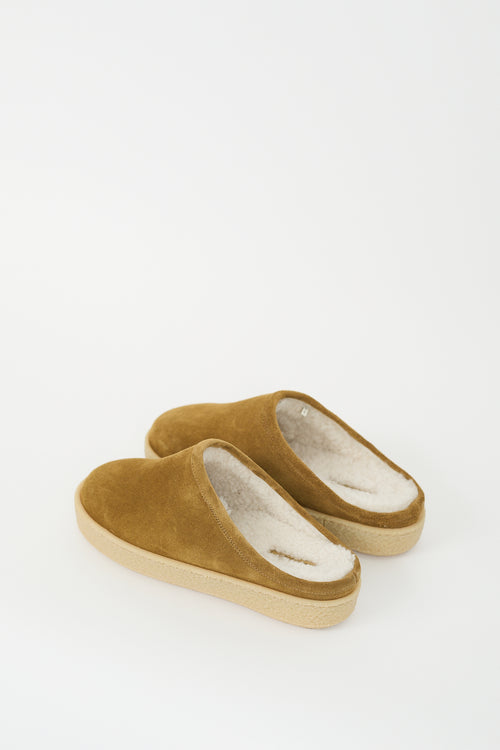 Isabel Marant Brown Suede Shearling Fozee Mule