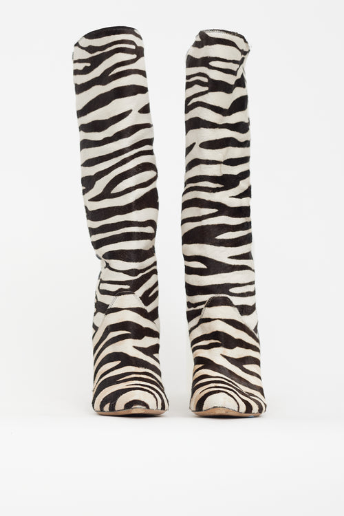 Isabel Marant White & Brown Embellished Heeled Boot