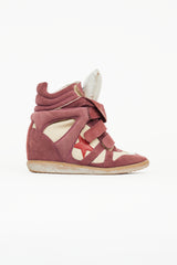 Isabel Marant Burgundy & Beige Bayley Sneaker Wedge