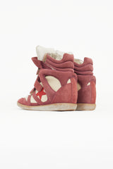 Isabel Marant Burgundy & Beige Bayley Sneaker Wedge