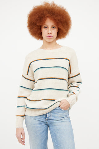 Isabel Marant Cream Stripe Wool Knit Sweater