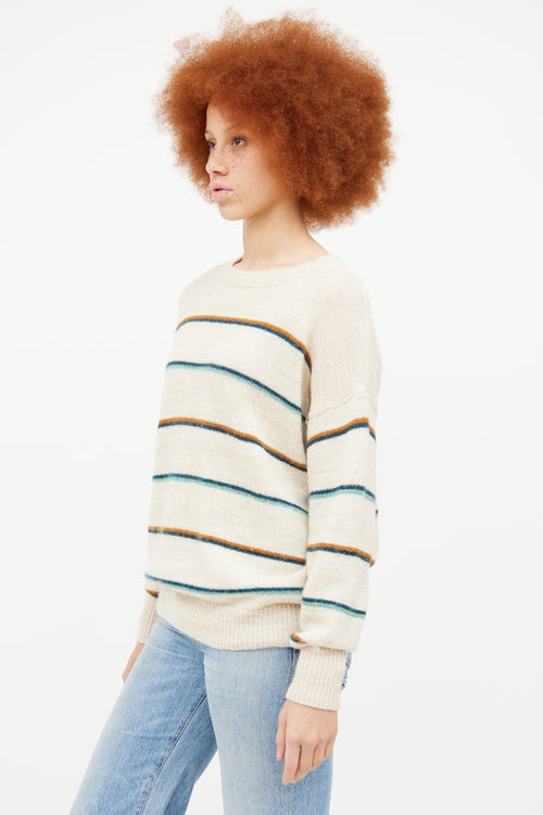Isabel Marant Cream Stripe Wool Knit Sweater