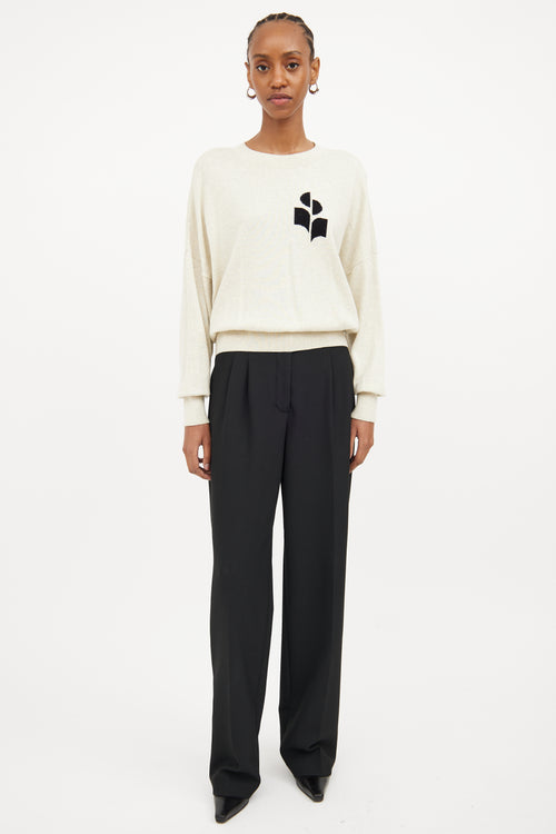 Isabel Marant Étoile Cream Crewneck Long Sleeve Sweater