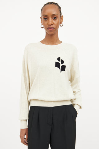 Isabel Marant Étoile Cream Crewneck Long Sleeve Sweater