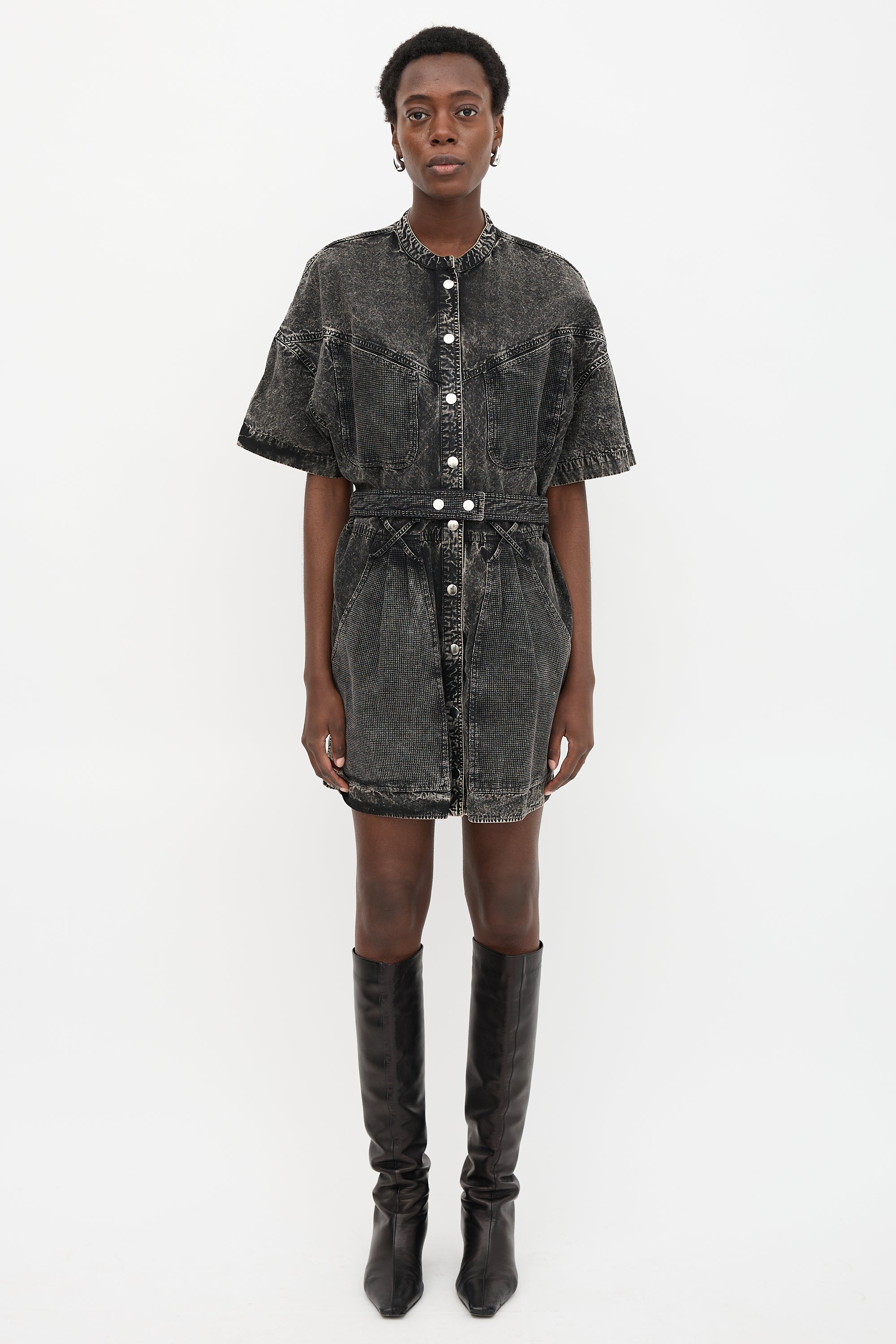 isabel marant denim dress ISABEL MARANT Vona denim mini dress