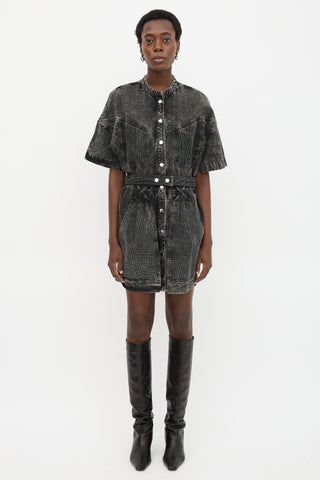 Isabel Marant Denim Mesh Panel Dress