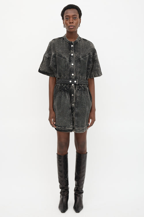 Isabel Marant Denim Mesh Panel Dress