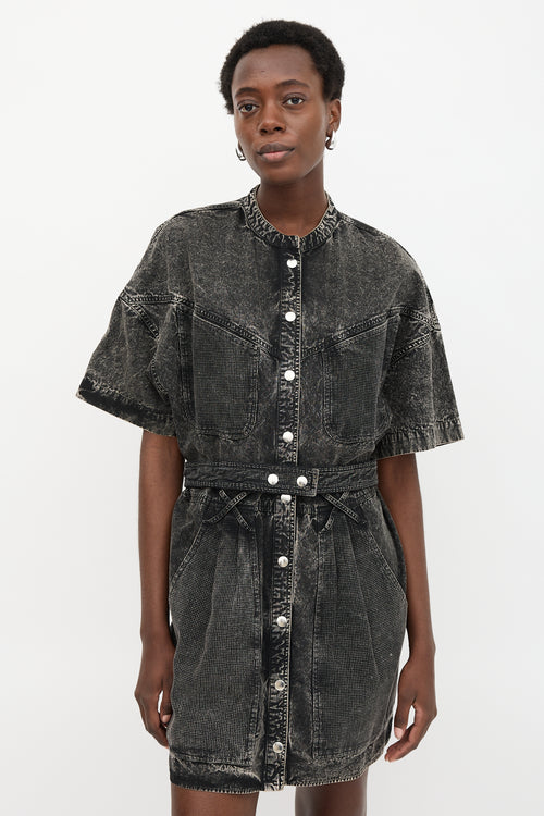 Isabel Marant Denim Mesh Panel Dress