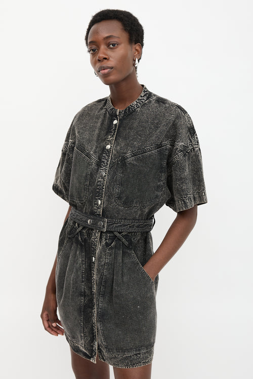 Isabel Marant Denim Mesh Panel Dress